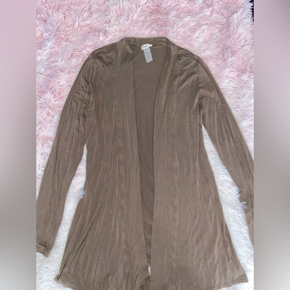 Nude Brown Long Cardigan
